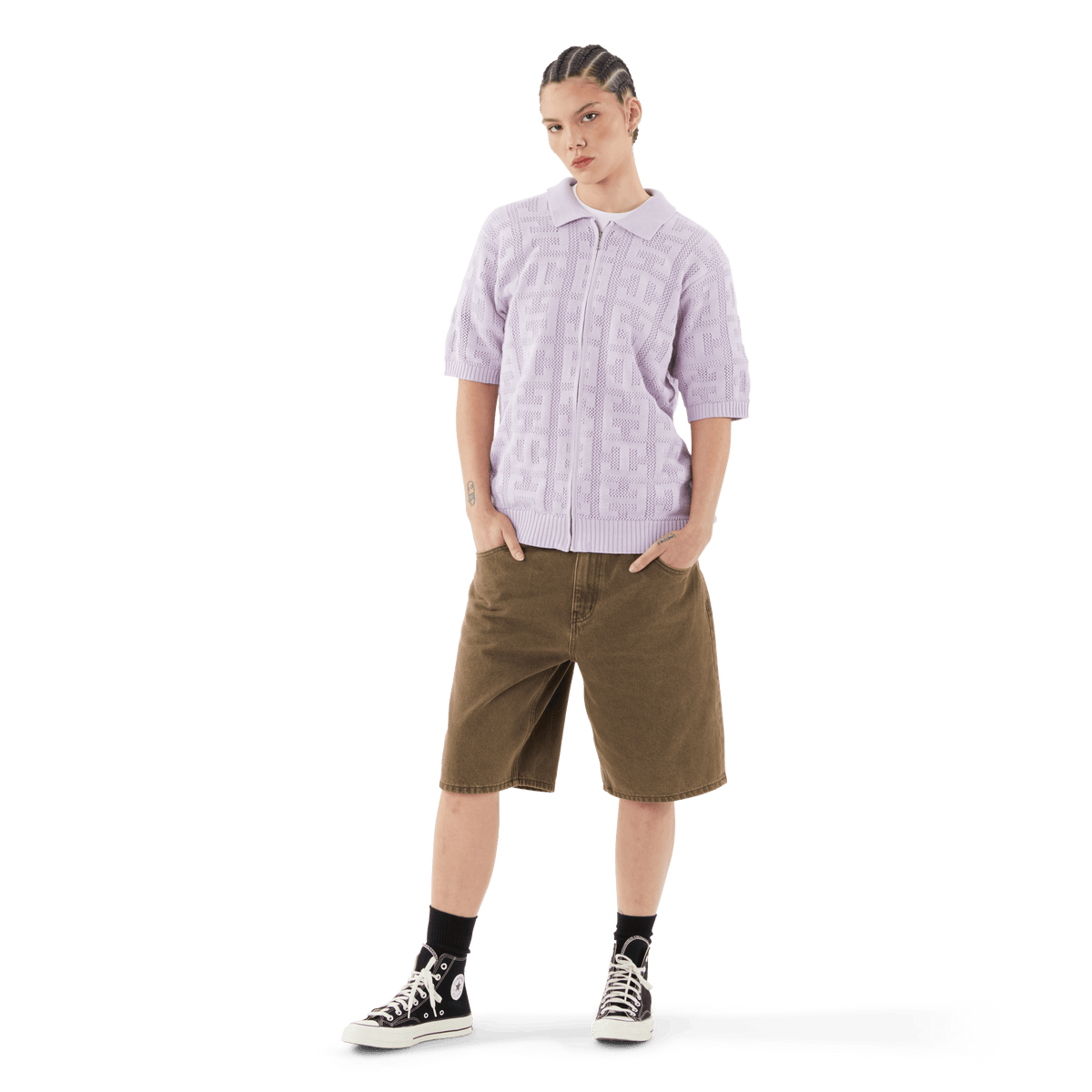 Monogram Jacquard Zip Sweater